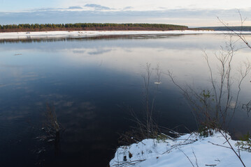 Northern river before the ice break