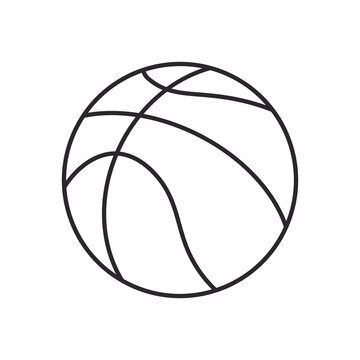 Basketball line art vector icon for apps and websites.