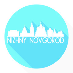 Nizhny Novgorod Oblast, Russia Flat Icon. Skyline Silhouette Design. City Vector Art Famous Buildings.