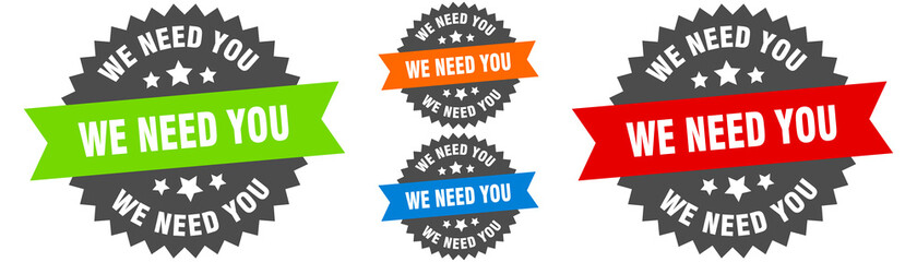 we need you sign. round ribbon label set. Seal