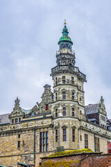 External view of Kronborg castle (1690) in Helsingor, Denmark. Kronborg is one of the most important Renaissance castles in Northern Europe, known worldwide from Shakespeare's Hamlet.
