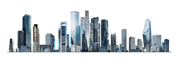 Modern City illustration with modern skyscrapers. Success in business, international corporations,...