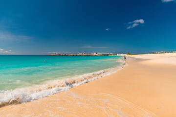 Fototapeta na wymiar panorama of the Caribbean island of Saint Maarten overseas territory of Holland and France