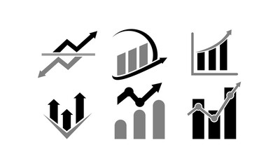 vector set package chart bar diagram