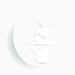 Serve a cup of coffee, an icon 3D style.