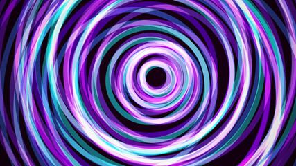 Abstract intersecting blue violet cyan circle lines on dark background