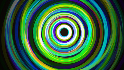 Fototapeta na wymiar Abstract green blue circle lines concept on dark background