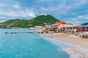 panorama of the Caribbean island of Saint Maarten overseas territory of Holland and France