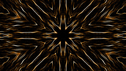 Abstract esoteric backround pattern with concentric golden line elements forming a star