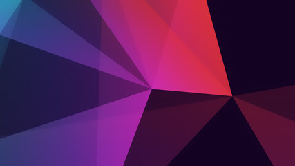 Abstract geometric background with dynamic triangular shapes. Shapes energy and interaction concept art