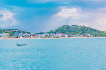 panorama of the Caribbean island of Saint Maarten overseas territory of Holland and France