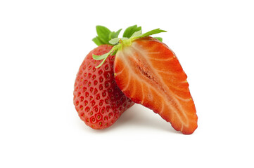 Ripe strawberry isolated on the white background