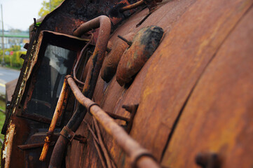 Old rusty steam locomotive