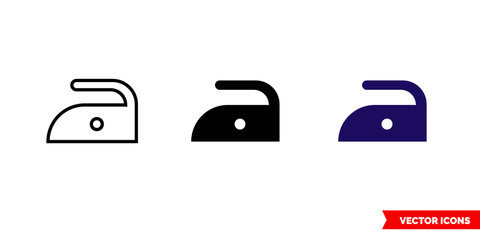 Iron low temperature icon of 3 types color, black and white, outline. Isolated vector sign symbol.