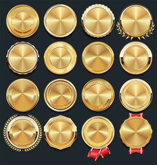 Luxury golden design elements badges and labels collection