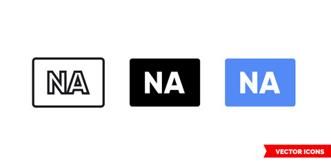 Not applicable icon of 3 types color, black and white, outline. Isolated vector sign symbol.