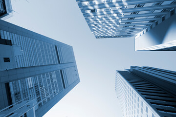 city building with bottom to top view