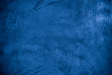 Old wall pattern texture cement blue dark abstract  blue color design are light with black gradient background.