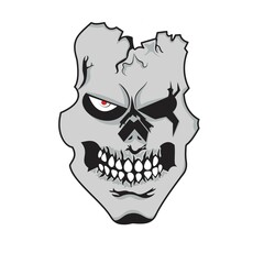 angry scary skull  vector illustration