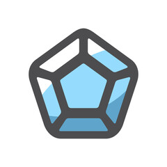 Blue Diamond. Adamant. Vector icon Cartoon illustration