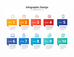 Business step progress infographic visualization with icon elements vector design graphic, creative template for presentation, web, advertising