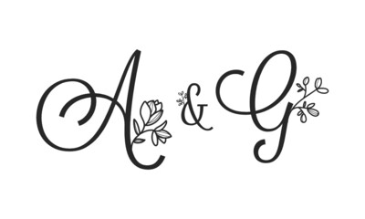 A&G floral ornate letters wedding alphabet characters
