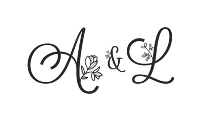 A&L floral ornate letters wedding alphabet characters