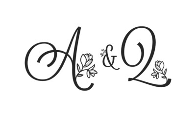 A&Q floral ornate letters wedding alphabet characters