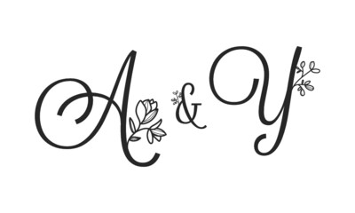 A&Y floral ornate letters wedding alphabet characters