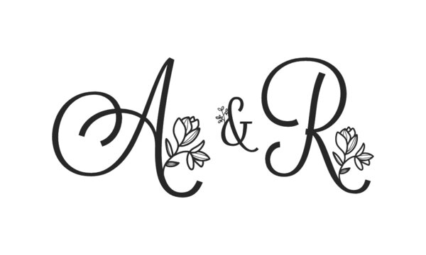 A&R floral ornate letters wedding alphabet characters