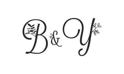 B&Y floral ornate letters wedding alphabet characters