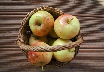 basket with late autumn apples