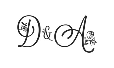 D&A floral ornate letters wedding alphabet characters