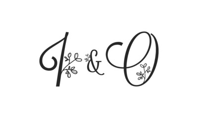 I&O floral ornate letters wedding alphabet characters