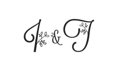 I&T floral ornate letters wedding alphabet characters