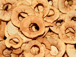 Dry sliced apples conserved fruit tasty and sweet
