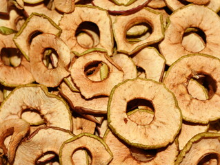 Dry sliced apples conserved fruit tasty and sweet