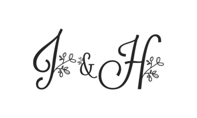 J&H floral ornate letters wedding alphabet characters
