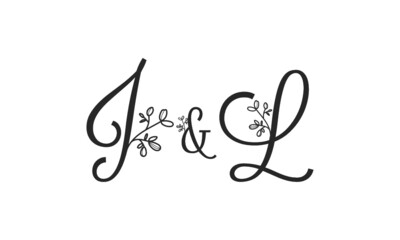 J&L floral ornate letters wedding alphabet characters