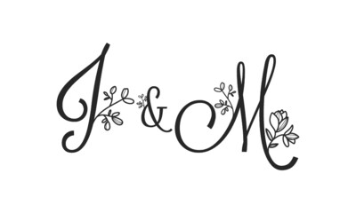 J&M floral ornate letters wedding alphabet characters