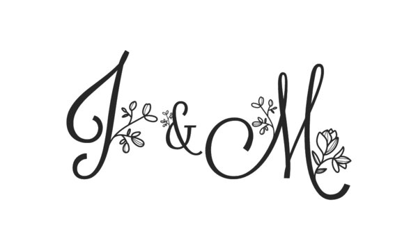 J&M floral ornate letters wedding alphabet characters