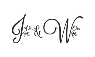 J&W floral ornate letters wedding alphabet characters