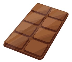 Simple minimal cartoon style brown chocolate bar icon illustration vector design element isolated on a white background