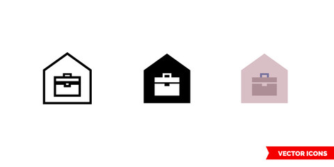 Work from home icon of 3 types color, black and white, outline. Isolated vector sign symbol.