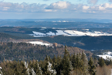 Winter landscape of Beski Sadecki mountain range