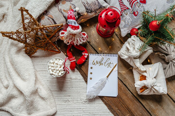 Christmas whish list holiday remote celebration X mas new year in lockdown coronavirus quarantine covid 19 new normal, social distance, remote communication, stay home vocation, Christmas party