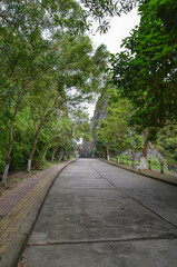 A modern road over the mountain to the beach of Halong Bay.