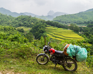 Obraz premium Motorcycle Road Trip in Laos