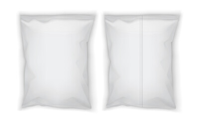 white blank packaging isolated on white background top and bottom view mock up