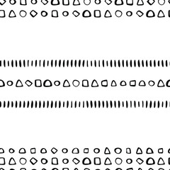 Vector seamless surface pattern design Childish background Childhood hipster Scandinavian Boho style geometric abstract pattern For printing on paper and fabric Black isolated on white background
